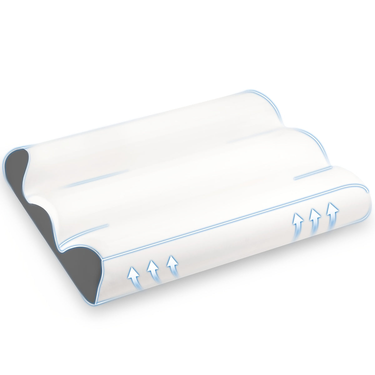 Cervical Memory Foam Pillow with Pillowcase, Ergonomic Contour Bed Pillow for Side Back and Stomach Sleepers, Home Bedroom and Guest Room Comfort
