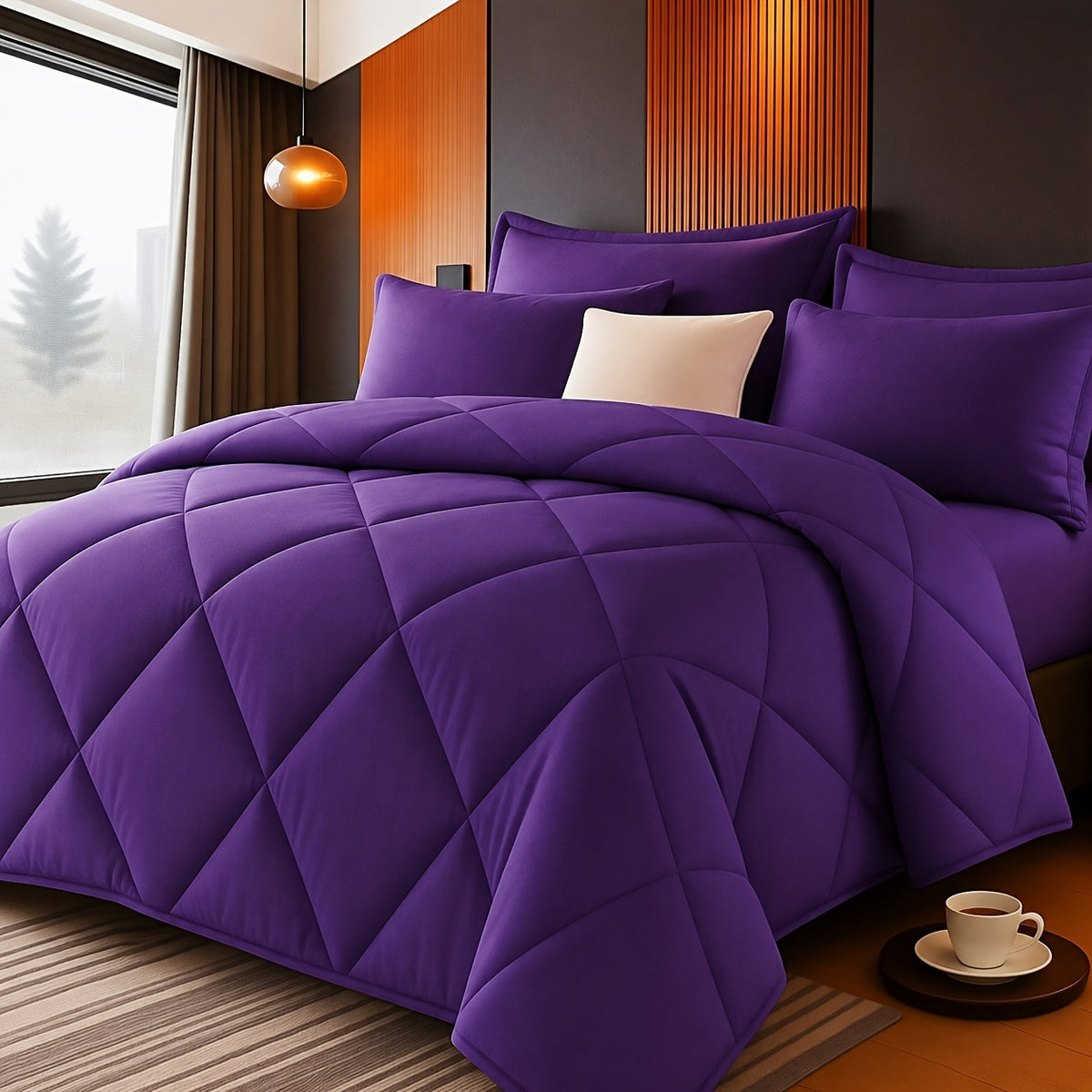 2/3pcs Solid Color Diamond Pattern Large & Extra-Large Bed Sheet Sets Soft Comfortable And Ultra-fine Fiber Filled Lightweight Fabric Breathable Quilt Easy to Take Care Of Equipped with Quilts And Pillowcases Luxurious Quality & Ideal Gift