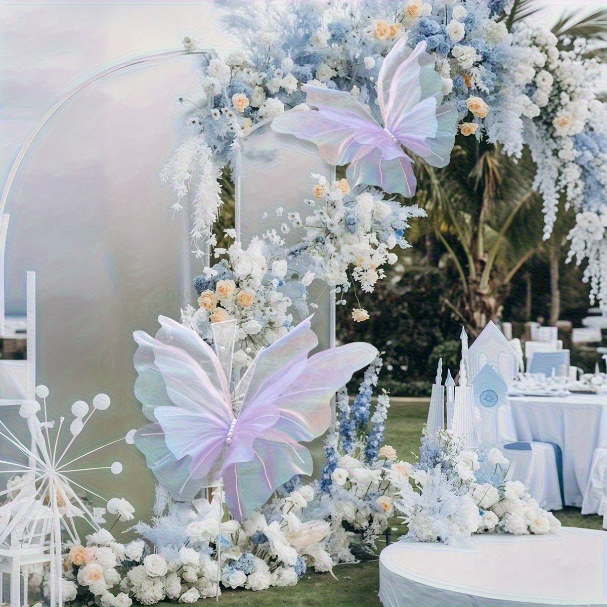 3pcs 50cm/ 19.69in Large Butterfly Artificial  Party Decoration 3D Butterfly Wall Decoration Baby Party Wedding Decoration Birthday Party Home Supplies Decoration