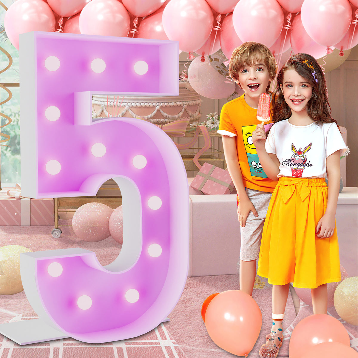 Marquee Numbers 4 feet tall 0-9 20 & 24 11 Colors & 3 flash modes