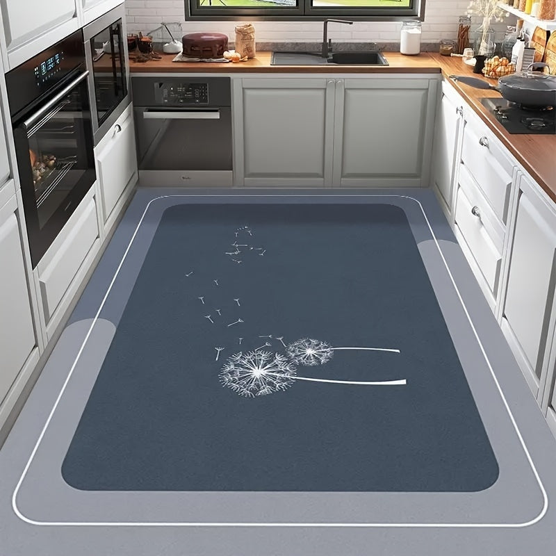 Letter Absorbent Floor Mat, Anti-Slip, Fully Laid Kitchen Floor Mat, Foot Mat, Quick-Drying Diatomaceous Mud Super Large Anti-Fall Floor Mat