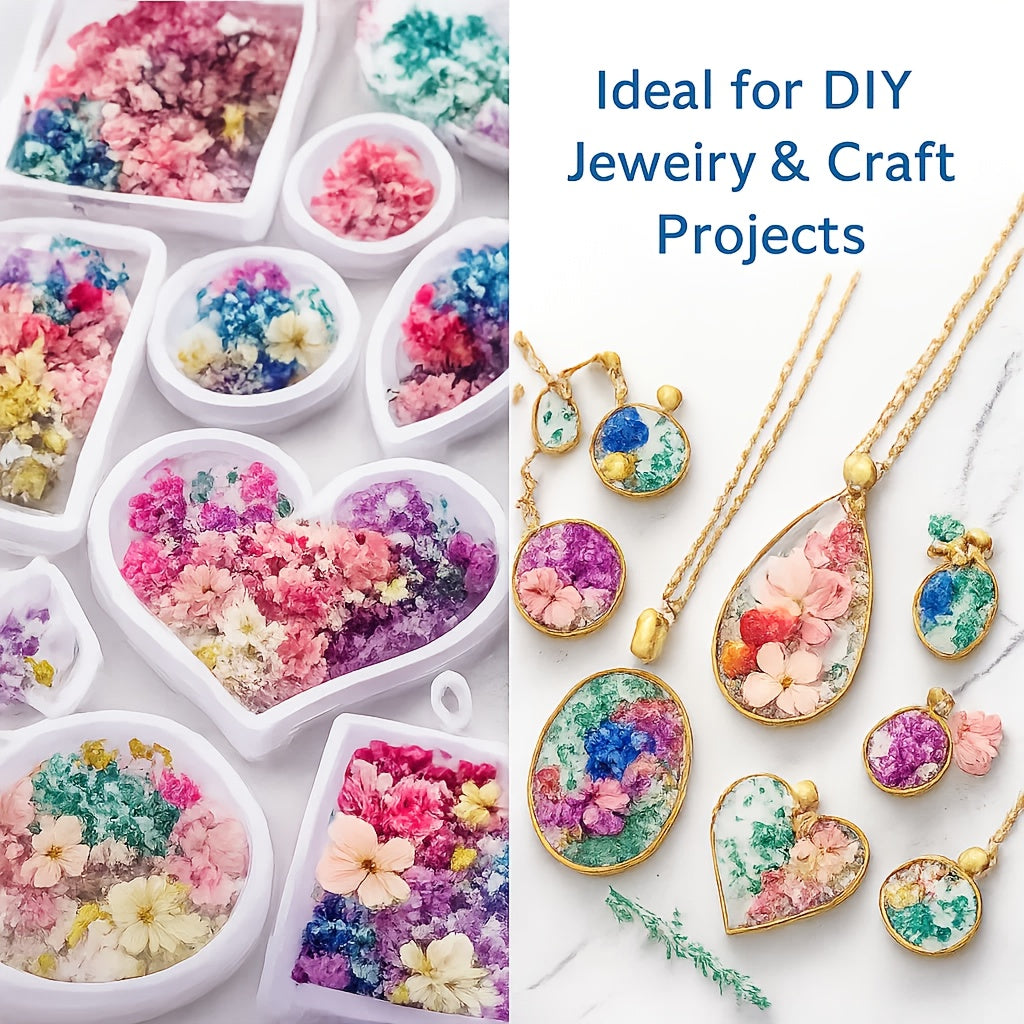 4 Boxes of Mixed Dried Flower Bouquet Sets - Decorative Materials with Dried Flowers And Leaves, Suitable for Resin Jewelry, Art Crafts, And Holiday Decorations (Includes a Greeting Card)