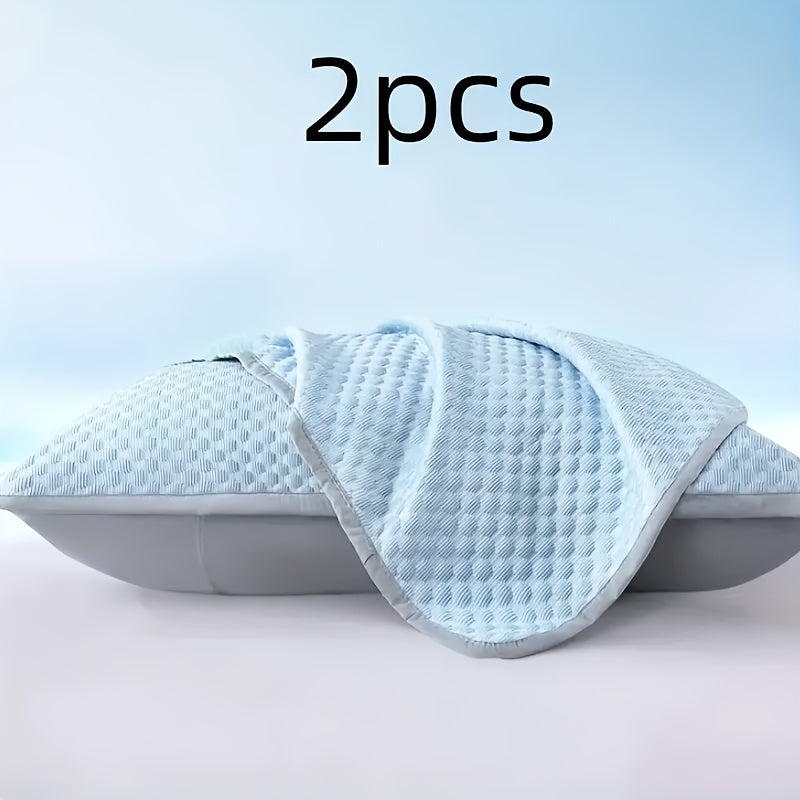 Cooling Pillowcases with 3D Bubble Texture, 2-Pack Machine-Washable Pillow Covers in Blue, Pink or Grey, 18.9 x 29.13 Inches for Summer Bedroom Bedding