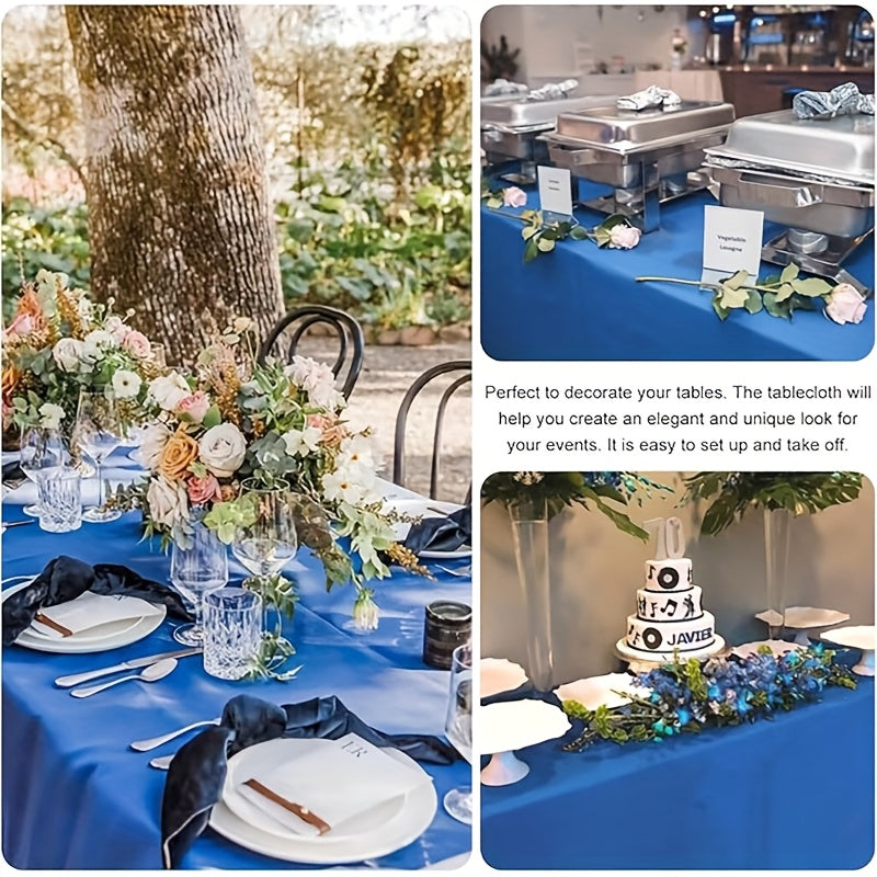 6 Pack Disposable Plastic Tablecloths 54"x72" - Vibrant Solid Colors for Indoor/ Outdoor Parties, Weddings, Birthdays, Christmas, Anniversaries & Gender Reveals - Durable Machine-Made Buffet Table Coverings, Disposable Table Cloth, Party Table