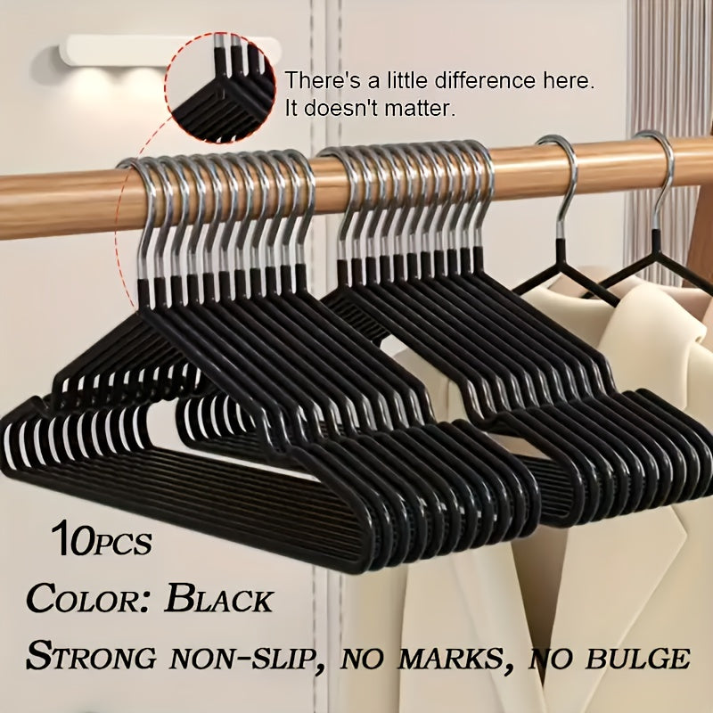 60/50/25/20pcs, Non-slip Heavy-duty Hanger, (15.75" × 7.87"), 40-50g Black Manganese Steel Dip Hanger, Bedroom Storage, Laundry Storage Helper, Advanced Long-lasting Storage Solution For Bedroom And Closet, Wet And Dry, Space-saving Design