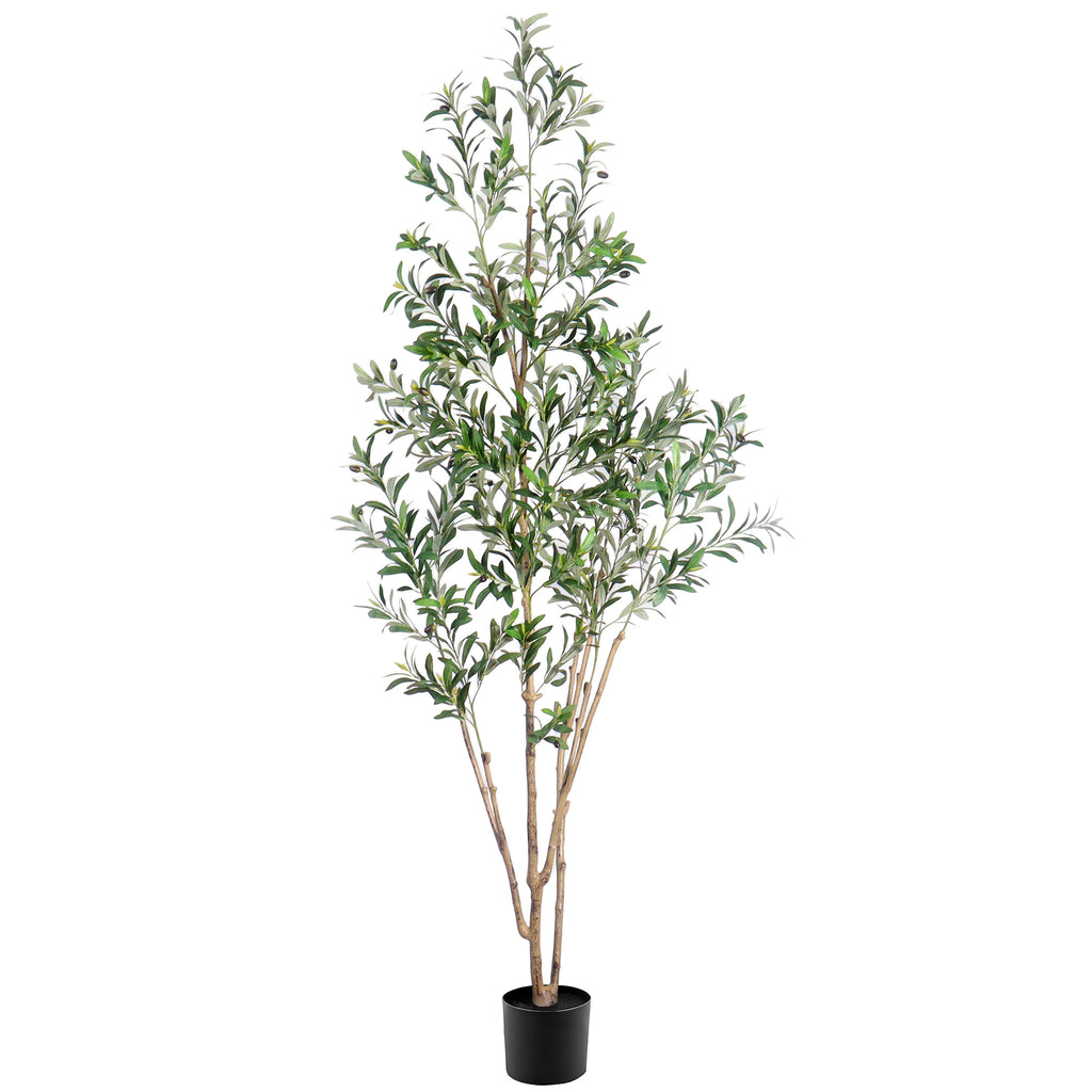 6ft Artificial Olive Tree Thicken Trunk Indoor Tall Faux Plants Fake Tree for Home Living Room Kitchen Decor House Spring Summer Decoration