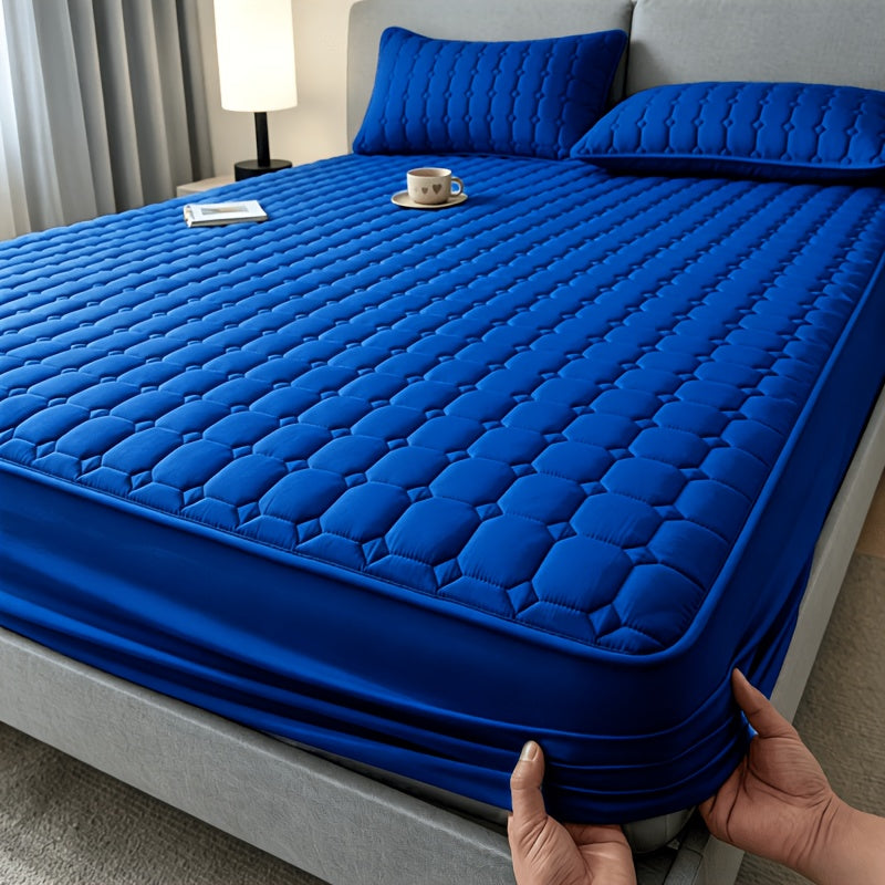 1pc High Quality Non-Slip All Season Mattress Protector, 15.75 Inches Deep Pocket, Solid Color Quilted Bed, Machine Washable, Suitable for Bedrooms, Guest Rooms, Family Essential Bedding.(No Pillowcases)