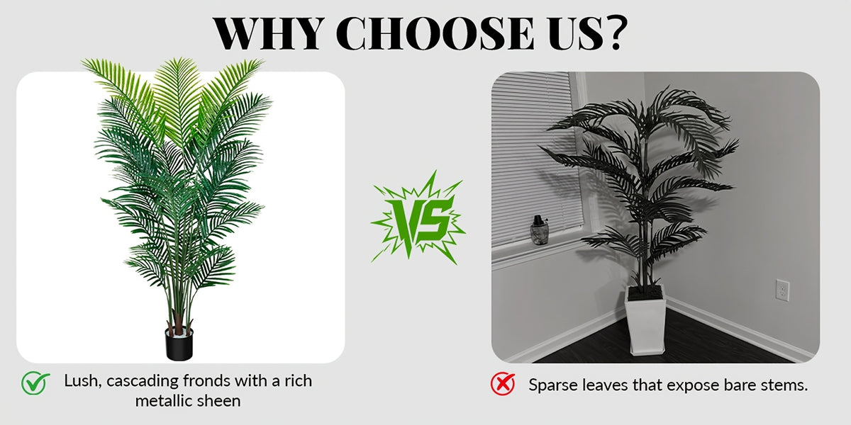 4/5/6ft Artificial Palm Tree, Tall Faux Palm with Bare Stem/Black/White Planter Options, UV-Resistant Realistic Dense Leaves, Tropical Floor Plant Zero Maintenance Easy Assembly Fake Tree for Living Room, Front Porch, Patio, Office & Commercial Decor