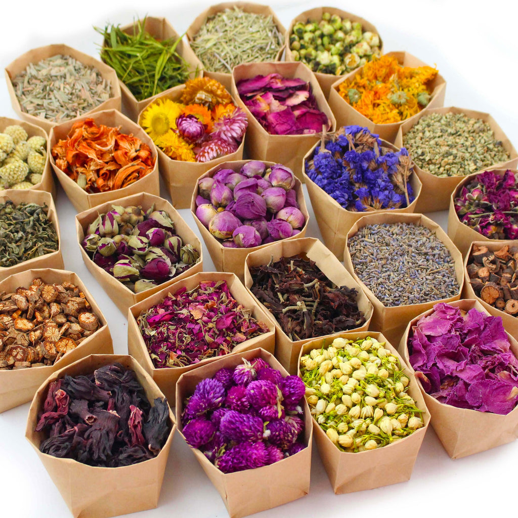 24pcs Set - Dried Flowers Craft Set, Dried Plant Kit, Resin Jewelry Making, DIY Candle, Seasonal Decor, Roses, Jasmine, Peony, Lavender, Forget-me-not, Etc
