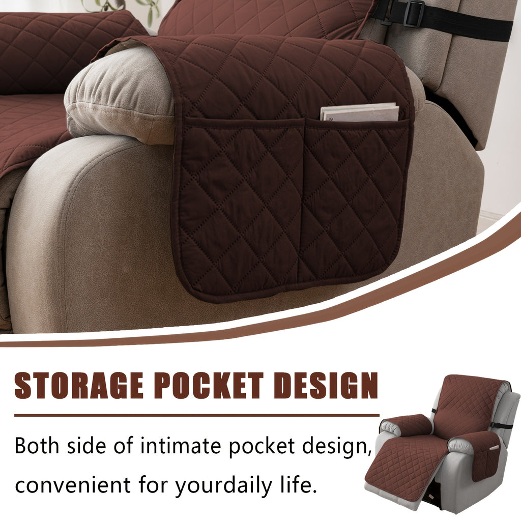 1pc 100% Non-Slip Recliner Chair Cover Sofa Slipcover, Pet Cover For Large Recliner With Elastic Straps, Washable Chair Seat Cover Recliner Chair Furniture Protector, Recliner Compatible, Valentine'S Day Home Decorations