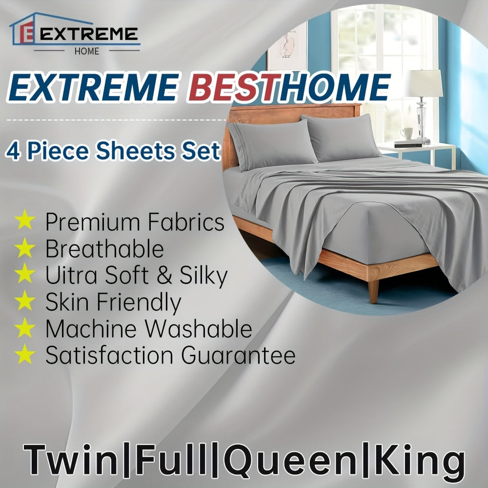 Extra Deep Pocket Queen Size Sheets Set - Hotel Luxury 2000 Thread Count Sheets & Pillowcases - Adults&Chi Bedding Set Up to 20inch Mattress - Bed Sheets 14-20inch Deep Pockets - 4pcs