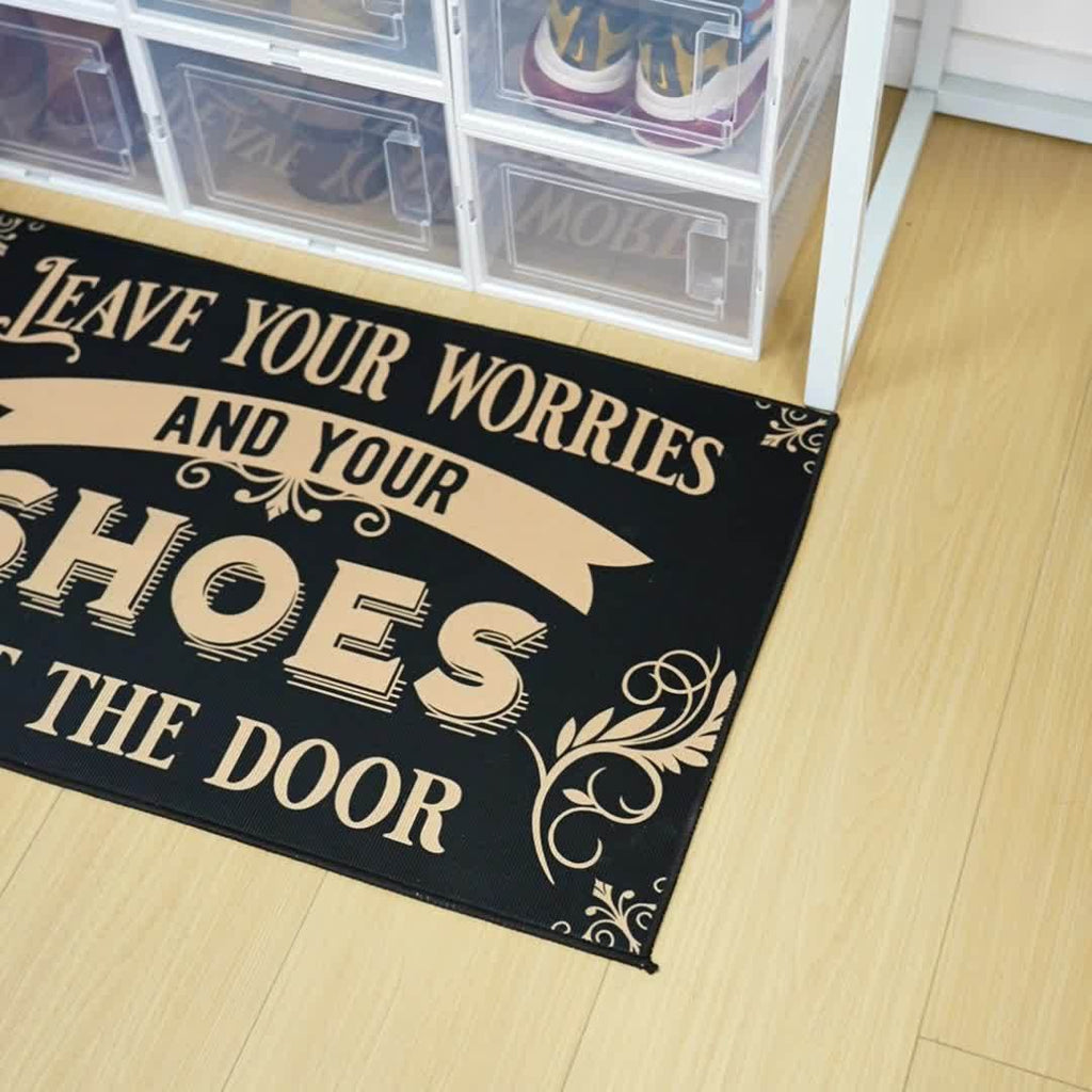 Leave Your Worries And Shoes Doormat Welcome Entrance Carpet Non-Slip Floor Mats Indoor Home Decor