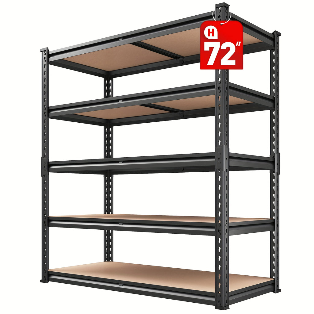 72''H Storage Shelves Heavy Duty Shelving 2000LBS Garage Shelving 5 Tier Metal Shelves for Garage Shelves 35.5"W X72"H X 15.8"D, Adjustable Shelving Unit for Basement Pantry Utility Rack Shelf, Kitchen Standing Rack/ Kitchen Standing Baker's Rack
