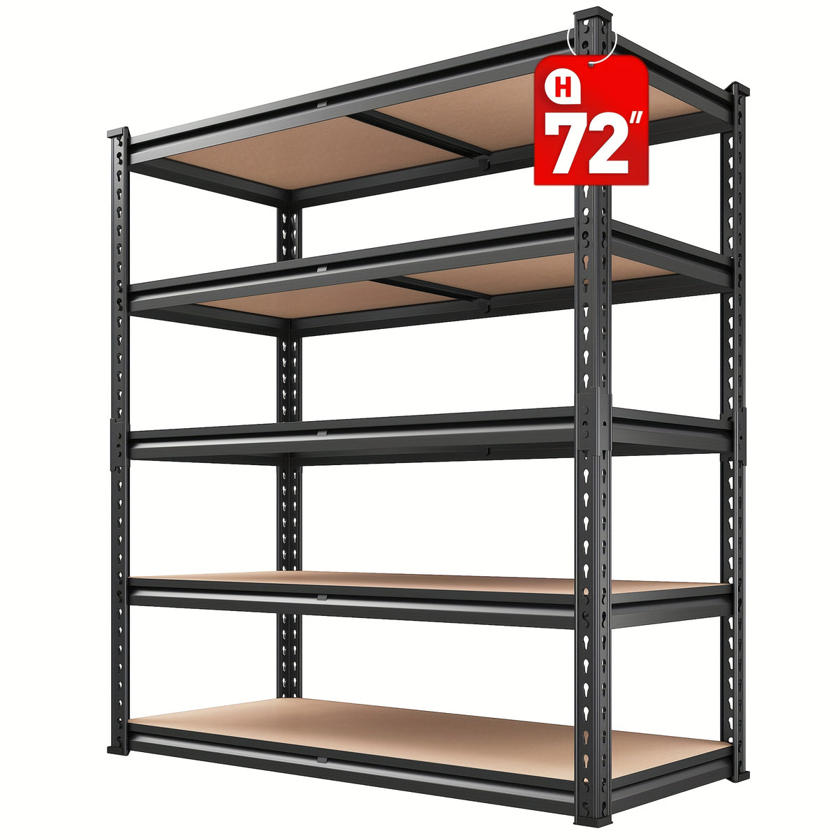 72''H Storage Shelves Heavy Duty Shelving 2000LBS Garage Shelving 5 Tier Metal Shelves for Garage Shelves 35.5"W X72"H X 15.8"D, Adjustable Shelving Unit for Basement Pantry Utility Rack Shelf, Kitchen Standing Rack/ Kitchen Standing Baker's Rack