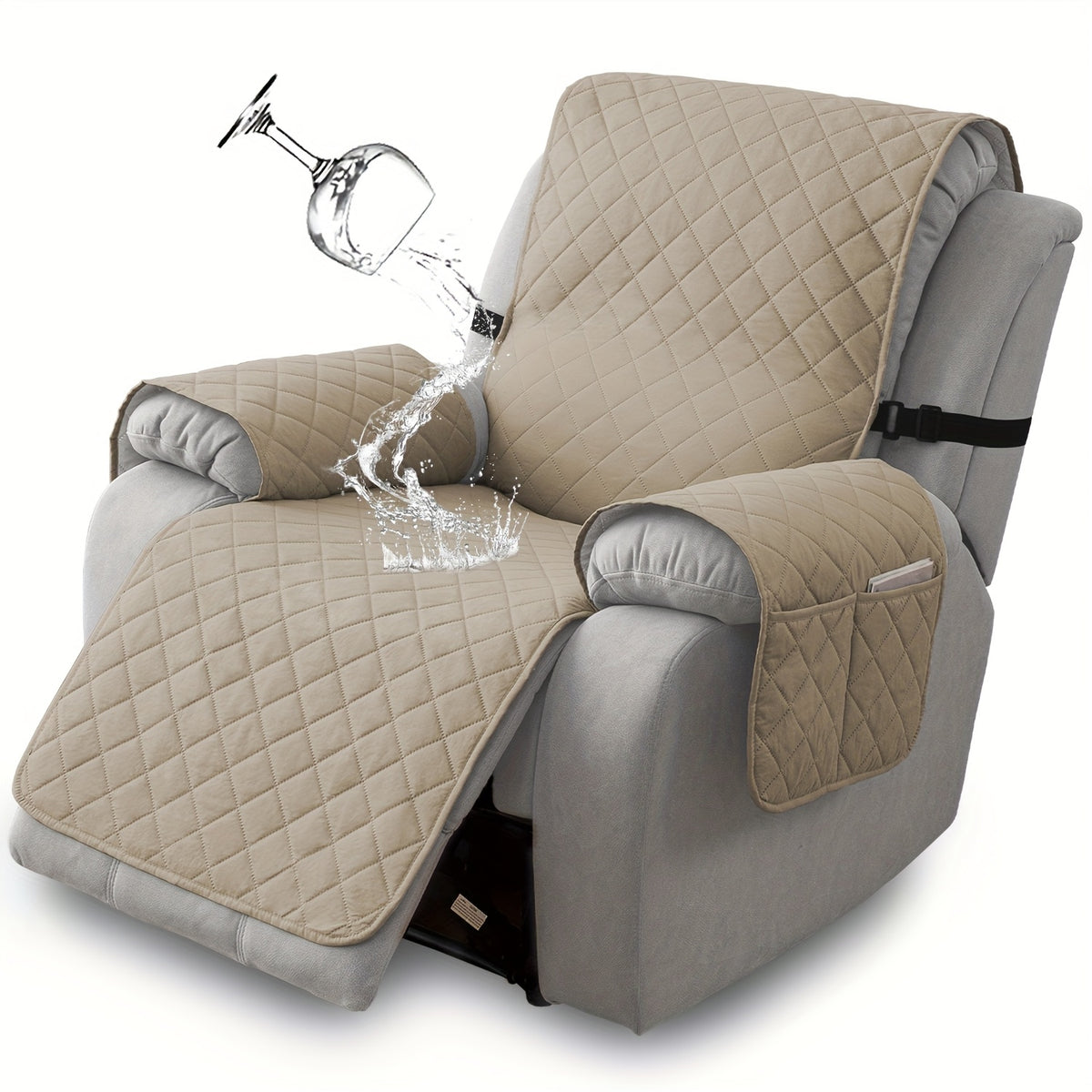 1pc 100% Non-Slip Recliner Chair Cover Sofa Slipcover, Pet Cover For Large Recliner With Elastic Straps, Washable Chair Seat Cover Recliner Chair Furniture Protector, Recliner Compatible, Valentine'S Day Home Decorations
