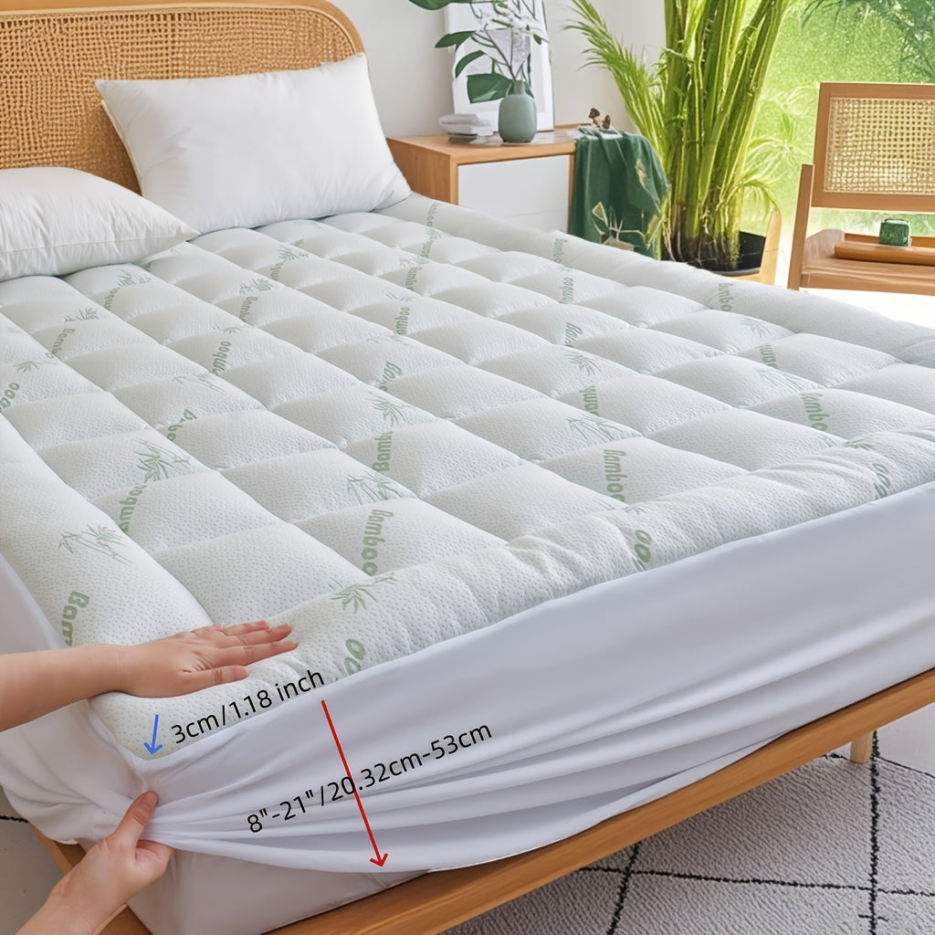 Cooling Mattress Topper, Mattress Pad Cover With 8-21 Inch Deep Pocket, Plush Pillow Top Mattress Topper Overfilled With Down Alternative