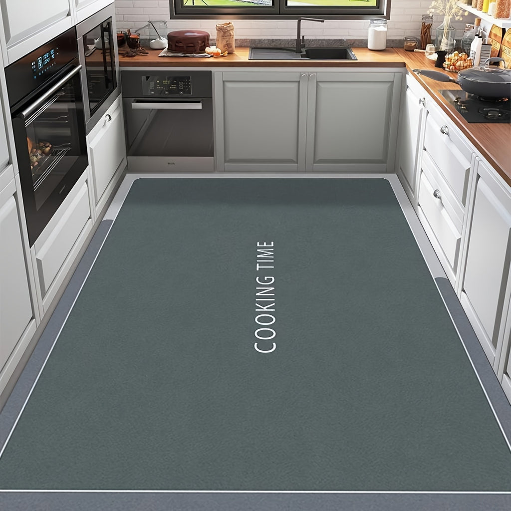 Letter Absorbent Floor Mat, Anti-Slip, Fully Laid Kitchen Floor Mat, Foot Mat, Quick-Drying Diatomaceous Mud Super Large Anti-Fall Floor Mat