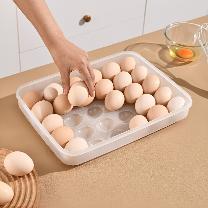 Easter Deviled Egg Tray, 30 Compartments with a Flip-Top Lid Mayonnaise Container - Heavy-Duty Rectangular Storage Box, a Space-Saving Organizer for The Fridge And Pantry