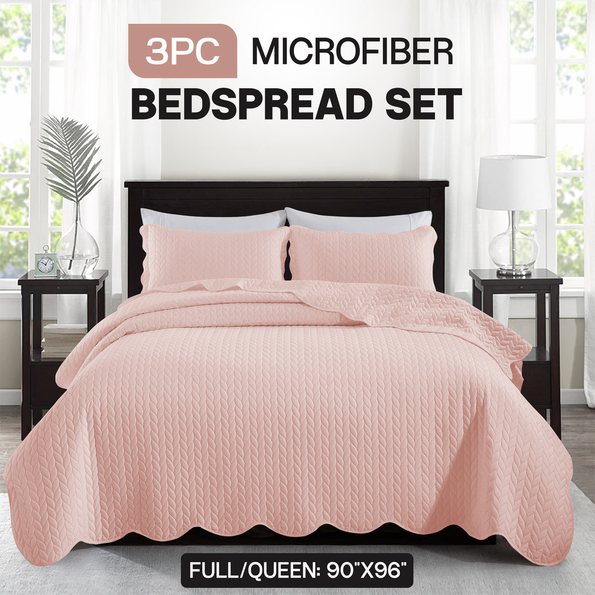3pcs Bedspread Set Bedspreads with free Pillow Shams - Leaf Pattern Soft & Breathable Bedspread Lightweight Microfiber Bedspread - Modern Style Floral Pattern Coverlet For All Seasons - Christmas Gifts For Family And Friends (1 Bedspread, 1 Or 2 Pillow Sh