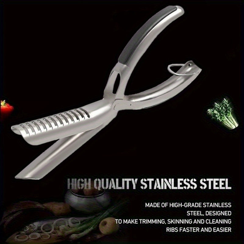 Stainless Steel BBQ Rib Peeler - Manual Rib Removal Tool, Easy Rib Preparation with Ergonomic Handle, Food Grade Durable Kitchen Gadget for Home Cooks And Professional Chefs, Piercing Design
