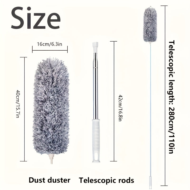 Adjustable & Bendable Microfiber Duster Mop - Washable, Reusable Cleaning Tool For High Ceilings, Furniture, And Cars, 3 Red Thumbs-Up Symbols Of Approval