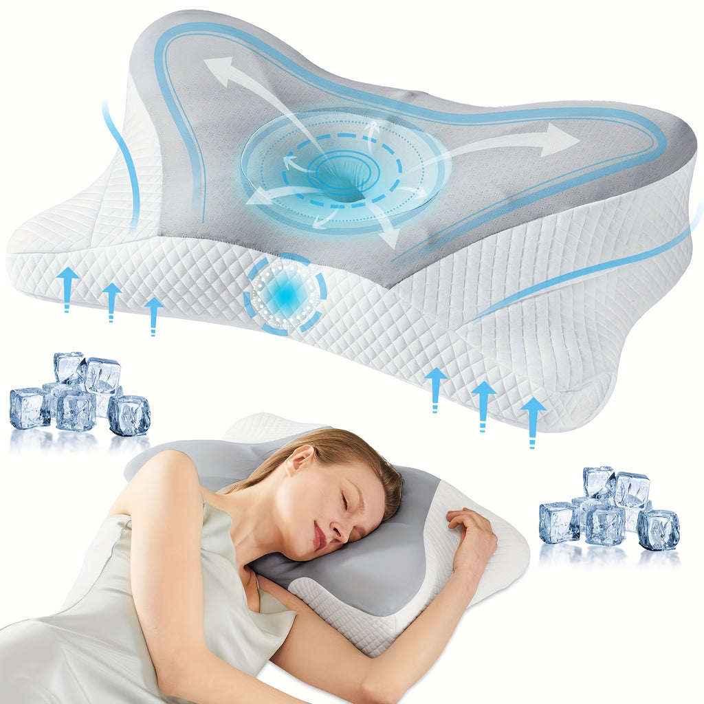 Cervical Neck Pillow, Ergonomic Contour Neck Pillows, Memory Foam Bed Pillow For Side Back Stomach Sleeper, Neck Pillow With Pillowcase