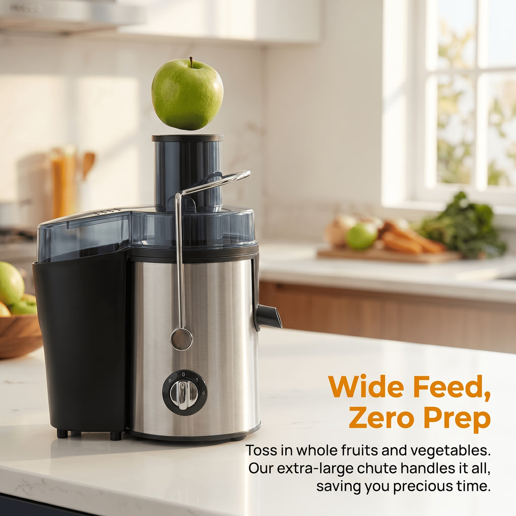 Fruit And Vegetable Centrifugal Juicer - 2-speed Adjustable Juicer with 3-inch Wide Feed Chute, Equipped with A 0.52-quart Juice Cup And A 54oz Pulp Container, Easy-to-clean Electric Juicer