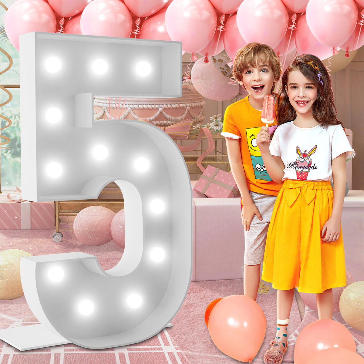 Marquee Numbers 4 feet tall 0-9 20 & 24 11 Colors & 3 flash modes