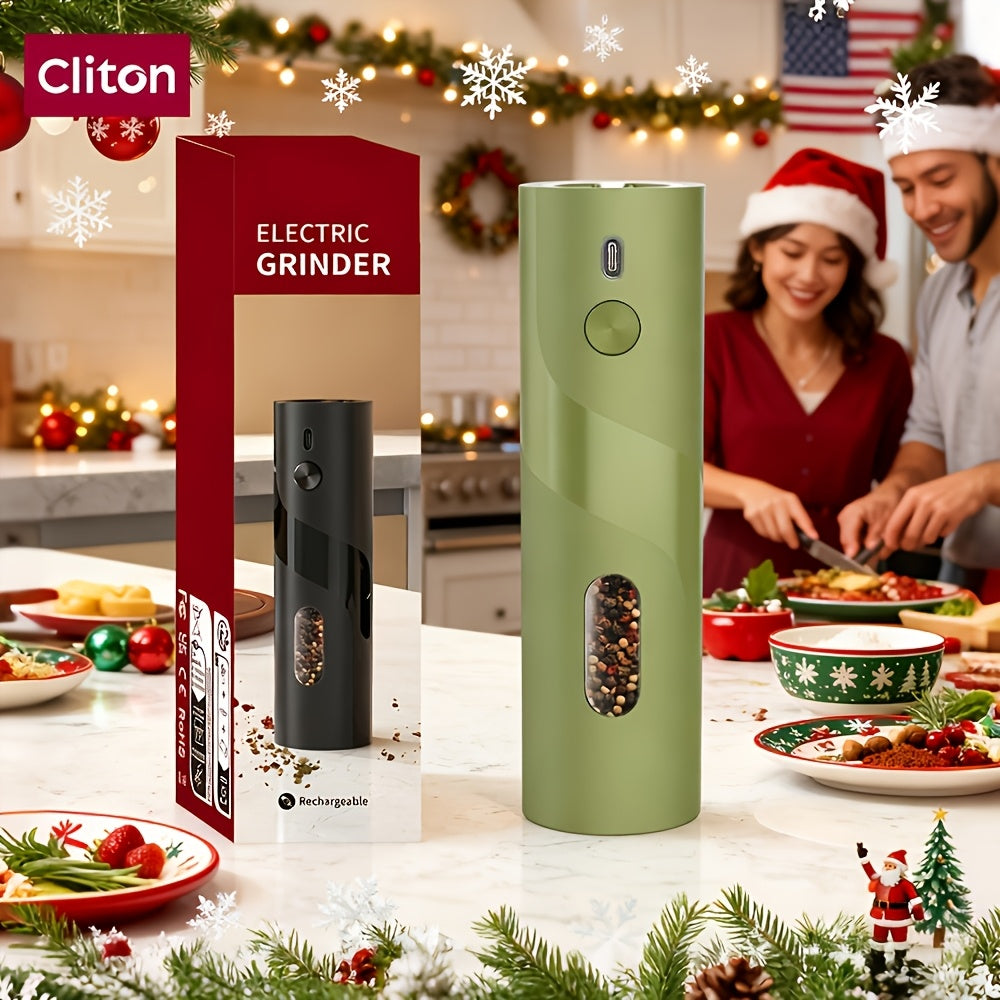 [Electric Spice Grinder] 1/2pcs Salt And Pepper Seasoning Bottles Electric Grinder Kitchen Electric Spice Grinder With Grinding Inspection Light Top-Filling Large Capacity Two-Piece Set With Charging Base Electric Spice Grinder Gift Set Preferred Kitchen
