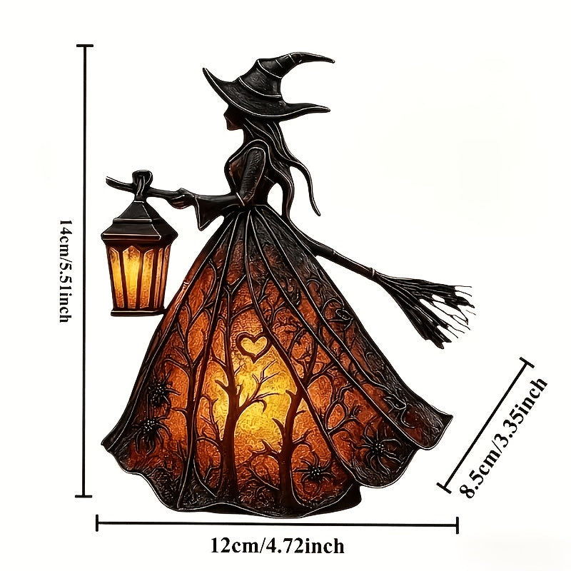 3D Halloween Witch Lamp Gothic Halloween Small Witch Lamp Statue Resin Decoration, Warm-Toned And Interesting Style, Table Lamp, Suitable for Home Decoration, Witch Statue with Lamp, Can Be Used As Bedside Lamp Or Table Decoration
