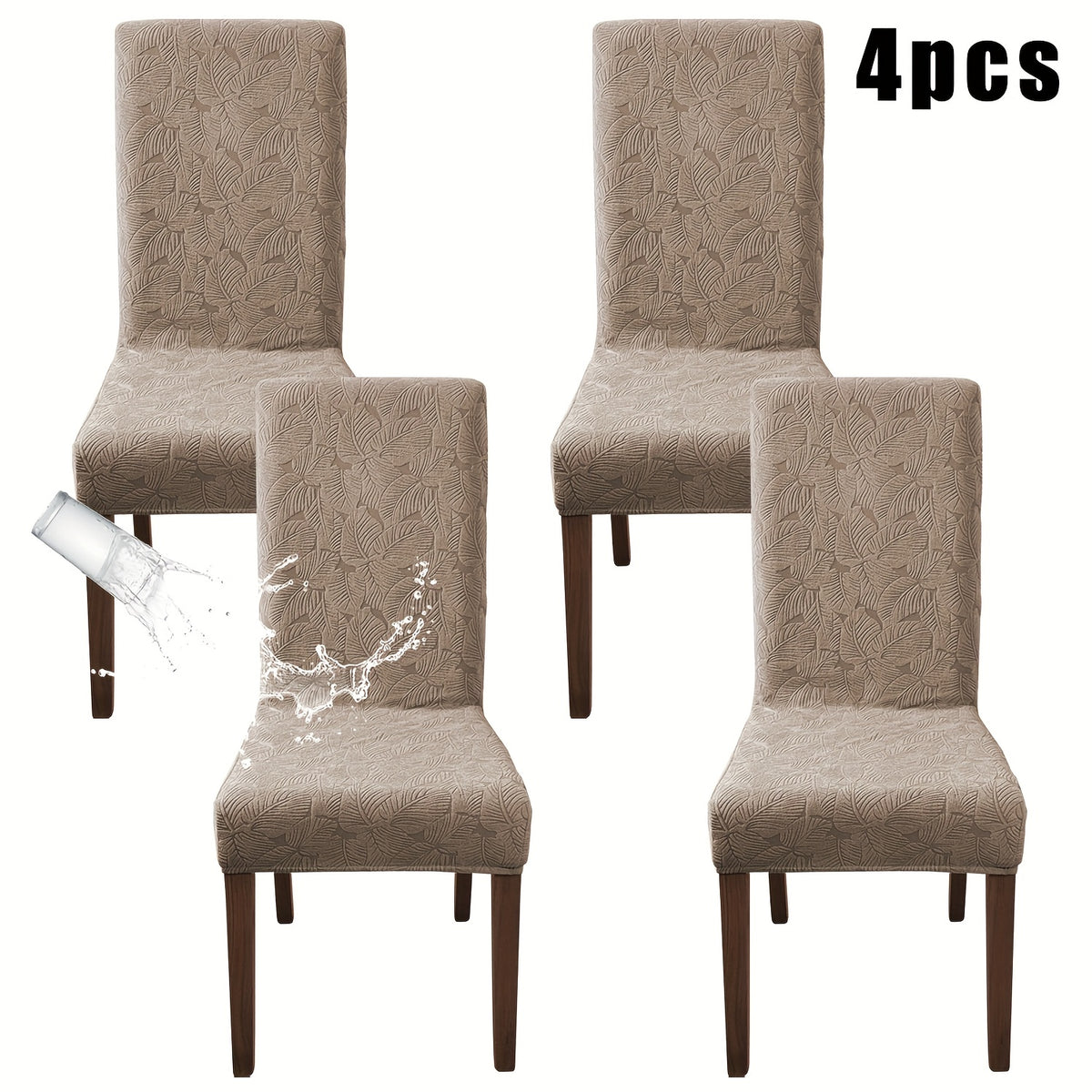 4/6pcs Plant Printing Dining Chair Covers, Stretch Parsons Chair Slipcovers for Dining Room, Kitchen Chair Protector Covers, Wedding Season, Vintage Style, Elegant Style, Halloween, Christmas, Home Decoration