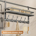 Metal Over Door Hanging Rack, Coat and Towel Hook Organizer in Black or Gray with 4, 5, 6 or 8 Hook Options for Bedroom, Bathroom and Kitchen Storage