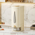Push-Button Rice Dispenser with Measuring Cup, 11 lb or 22 lb Sealed Grain Storage Container with Visible Fill Window for Kitchen Pantry Organization