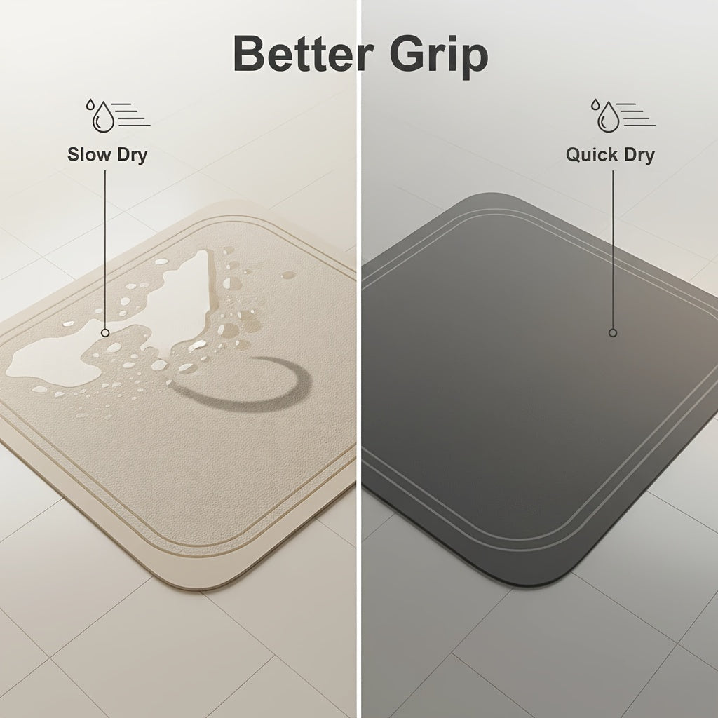 1pc Super Absorbent Floor Mat, Suitable For Bathroom Anti Slip Absorbent Floor Mat, Diatomaceous Earth Bath Mat, Quick Drying And Soft, Carpet Shower Bathtub Outdoor Door Mat, Home Decoration Spring And Summer Season Bathroom Floor Mat
