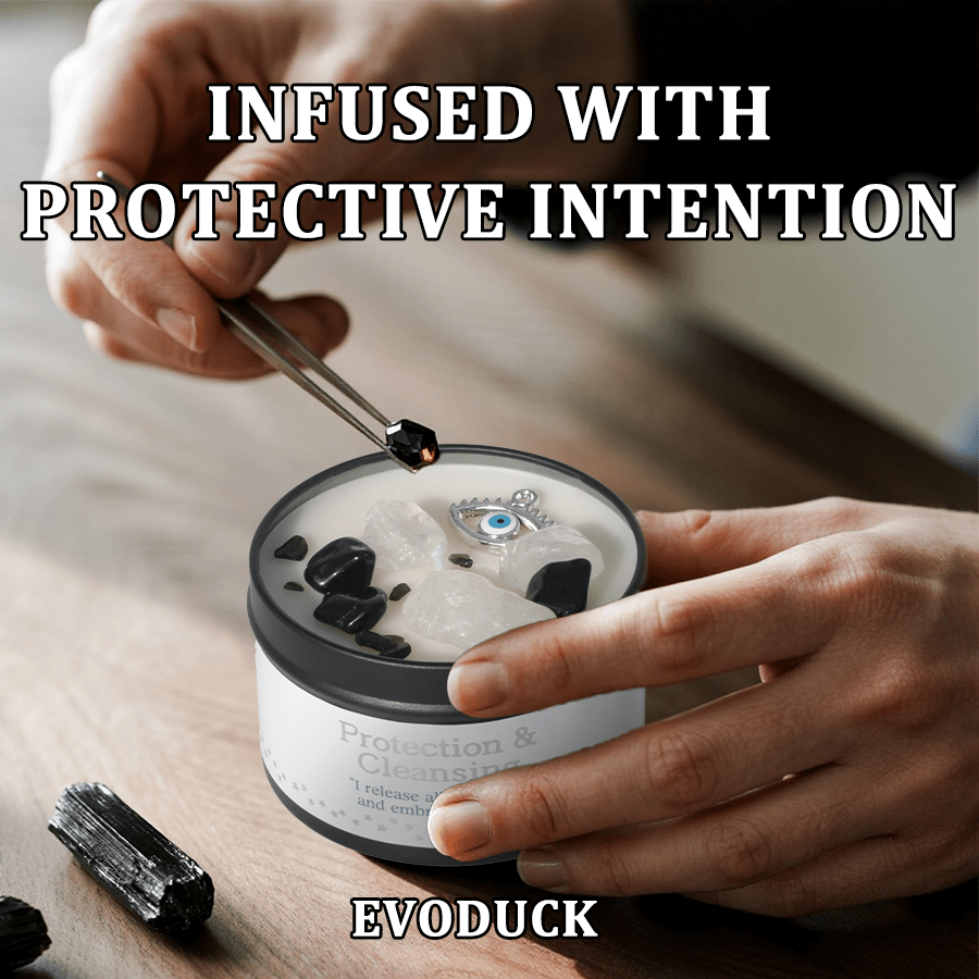 EVODUCK 2pcs/1pc Law Of Attraction Protection Manifestation Candle | Sage Each 3oz/total 6oz Scented Soy Wax Candle With Golden Crystal | For Focus, Meditation, Yoga & Reading | Christmas, New Year, Birthday Gift For Women