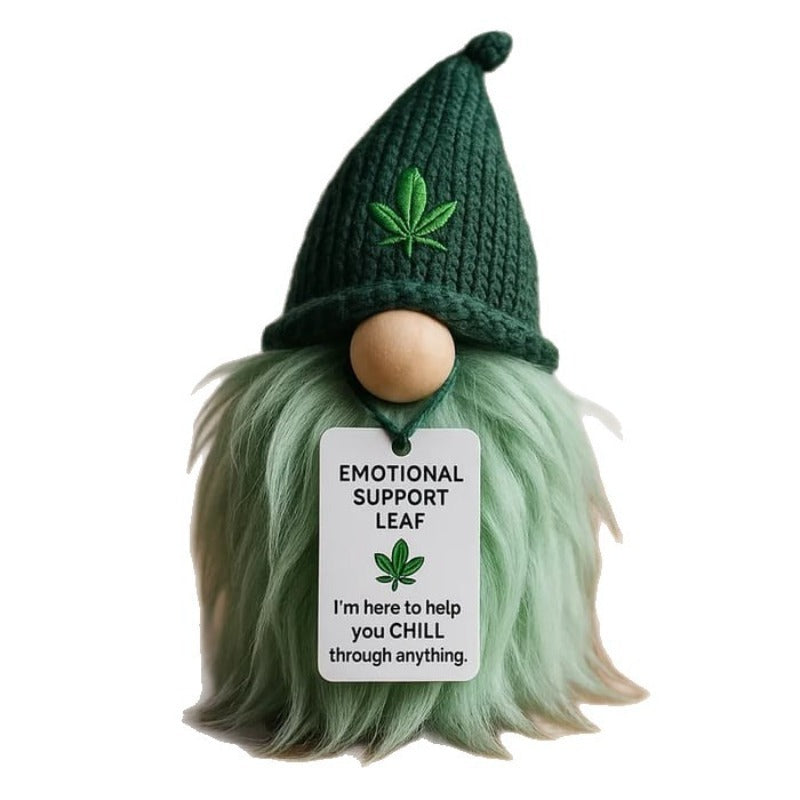 1pc Emotional Support Weed Dwarf, Mini Companion, Fun Handmade Mini Decoration, with Encouragement Card, Tabletop Piece, Fun Home Decor