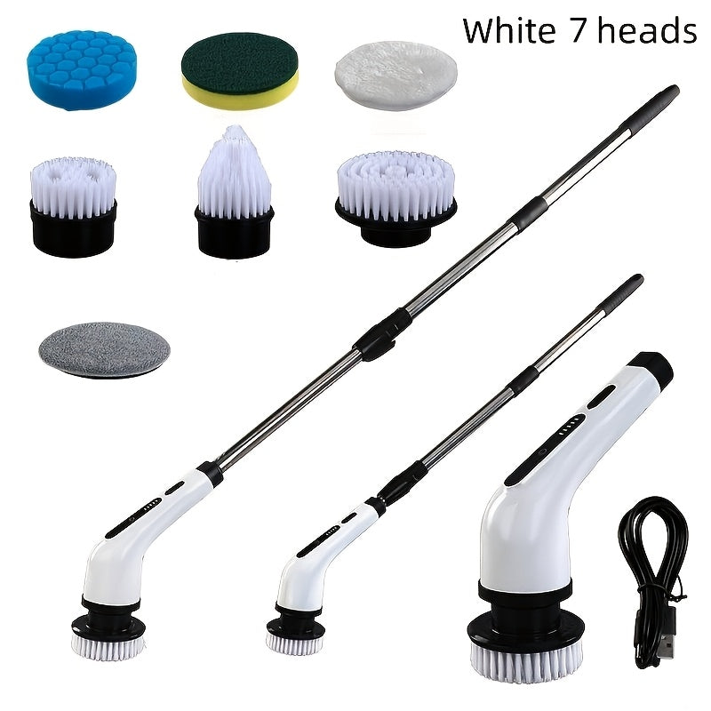 Electric Spin Scrubber Cleaning Brush Scrubber for Home Adjustable Speeds Electric Spin Scrubber Cleaning Supplies Bathroom Cleaner Spin Mop Cleaning Brush Scrubber with 3/5/7 Brush Heads Electric Cleaning Brush, For, Kitchen, Bathtub Tile Scrubber