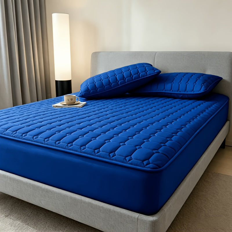 1pc High Quality Non-Slip All Season Mattress Protector, 15.75 Inches Deep Pocket, Solid Color Quilted Bed, Machine Washable, Suitable for Bedrooms, Guest Rooms, Family Essential Bedding.(No Pillowcases)