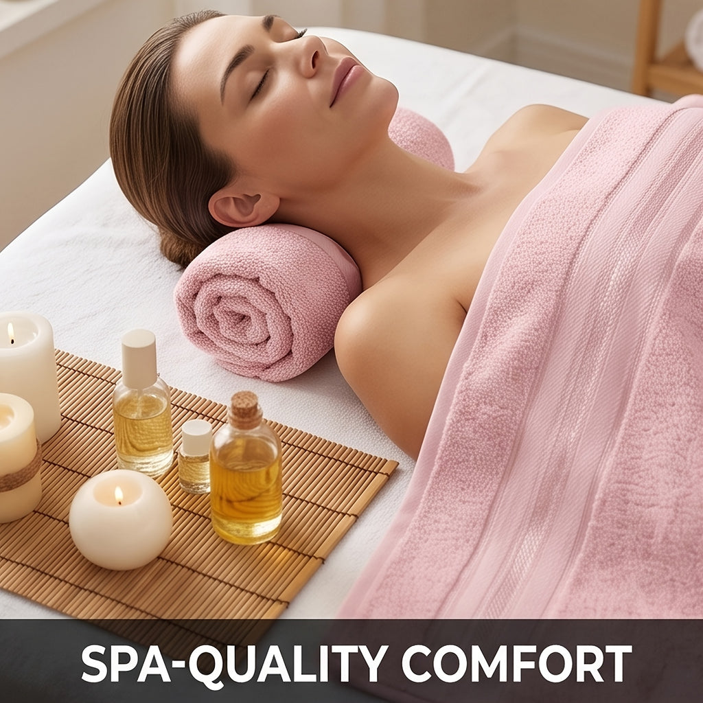 Luxury 8pcs Bath Towel Set, 100% Cotton Premium Hotel Quality, Includes 2 Bath Towels, 2 Hand Towels, 4 Washcloths, Soft Absorbent Spa Towel Collection, Ideal for Bathroom, Hotel, SPA