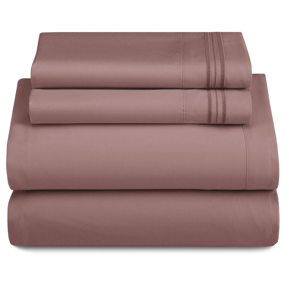 Lux Decor 4 Pieces Solid Bedsheets - 1800 Series Stylish Comfy Bedding Sheet Set - Hotel Luxury Skin Friendly Cooling Sheets & Embroidered Pillowcases Without Filler - Classic Collection With 16 Inches Deep Pocket Room decor - Shrinkage & Fade Resistant