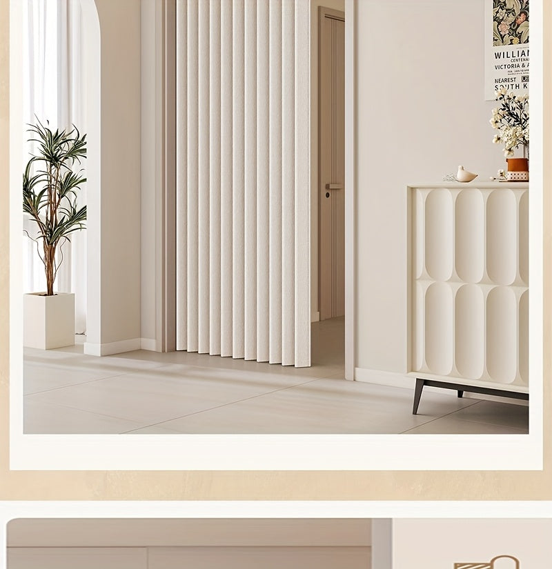 2D Door Curtain, Elegant Bohemian Style Folding Door Curtain with Stripes - Polyester, Magnetic Partition Living Room, Bedroom, Kitchen - Easy to Hand Wash, No Power Required, Multi-Function Home Decor, Multi-Function Curtain | Pastoral Theme |
