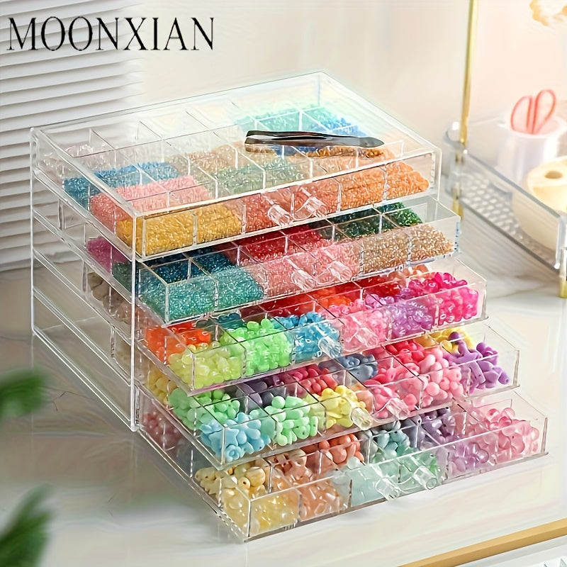 1pc, 5-layer Drawer-type Nail And Accessory Storage Box, Transparent Style, Drawer-type Is Also Easy To Access, Suitable For Small Storage Containers Of Nail Art, Necklaces, Earrings, Rings And Other Accessory Items, Jewelry Boxes
