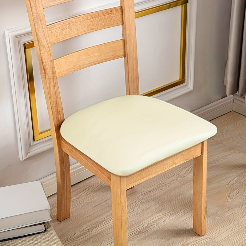 4/6pcs 100% Waterproof PU Dining Chair Slipcovers - Removable Upholstered Chair Cushion Cover For Dining Room, Kitchen, Hotel, And Home Decor
