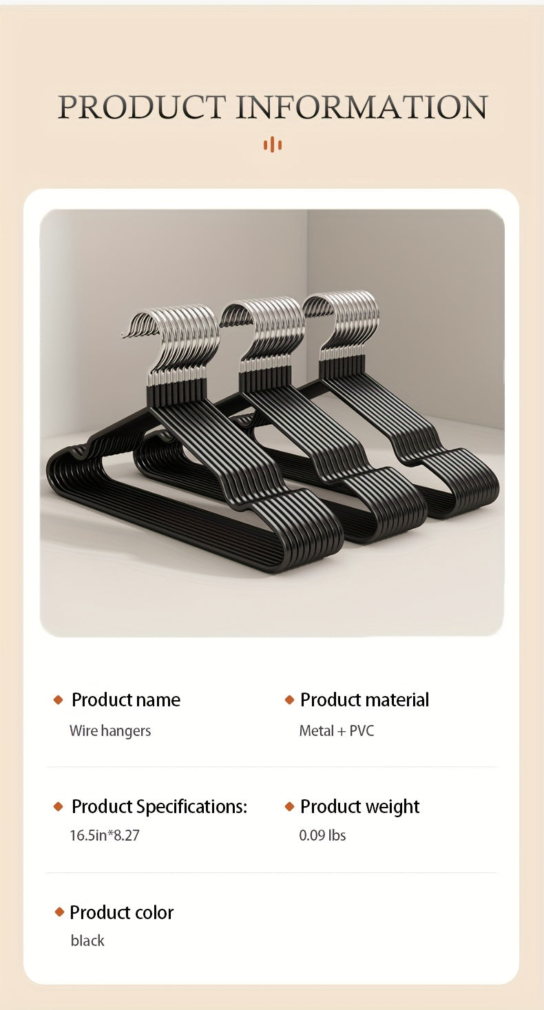 100pcs/50pcs/30pcs, High Manganese Steel Coated Non-slip Hangers, Thickened And Reinforced, Upgraded Weight Capacity, Waterproof And Rust-proof, for Home Use, Commercial Use, Closet Organization And Storage, Coat Hangers, Suit Hangers, Space-saving
