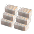 Steel Frame Storage Boxes 6 Pack, Transparent Foldable PVC Closet Organizers with Handles for Clothes, Blankets, Cosmetics and Wardrobe Storage