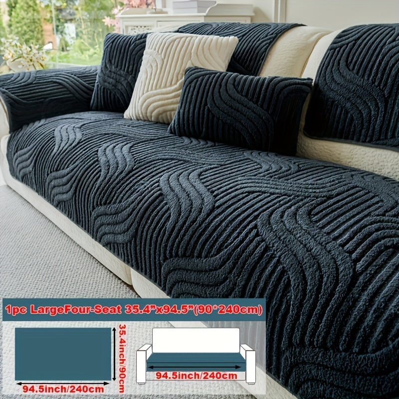 Modern Luxury Faux Non-Slip Sofa Pad, Bohemian Plush Slipcover, Non-slip, All Season, Easy Care, Machine Washable, Pet Friendly, Soft And Comfortable - Perfect for Living Rooms, Bedrooms, Office Home Decor