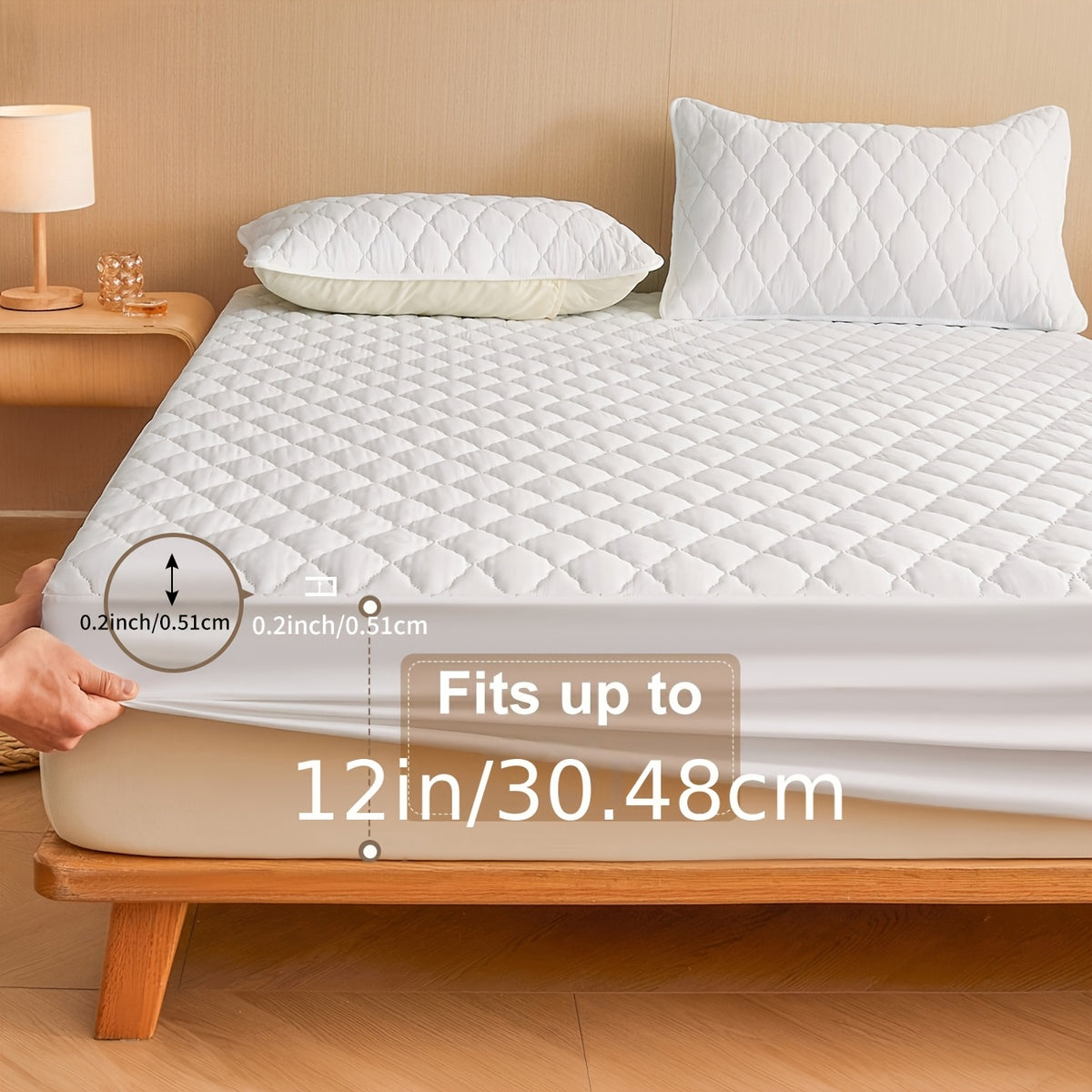 1pc Soft Waterproof Mattress Protector (No Pillowcase) - Breathable & Cool Bed Sheet, Machine Washable, 4 Sizes (Twin/Full/Queen/King), Snug Elastic Edges, 7 Colors - Ideal For Bedroom, Home, Or Hotel Use, Thickened Protective Mattress Cover