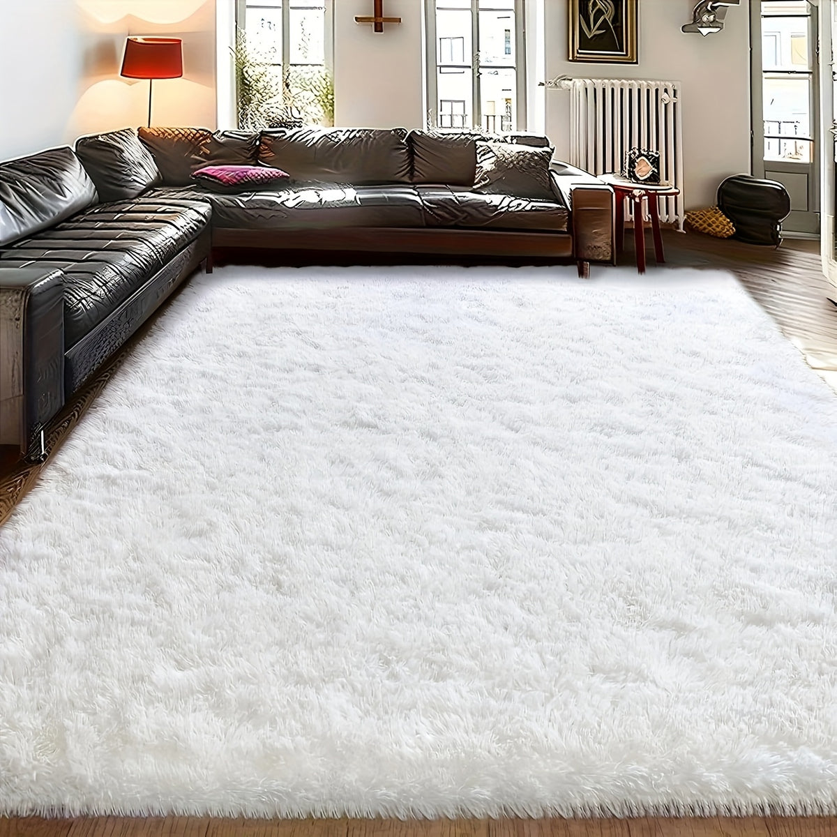 1pc Of Ultra Soft And Thick Fluffy Living Room Carpet, Non Slip, Soft, Comfortable, Fashionable, High-end, Available In Various Sizes And Colors. The Carpet Can Be Used for Bedroom, Dining Room, Living Room, And Office Decoration, Home Decoration