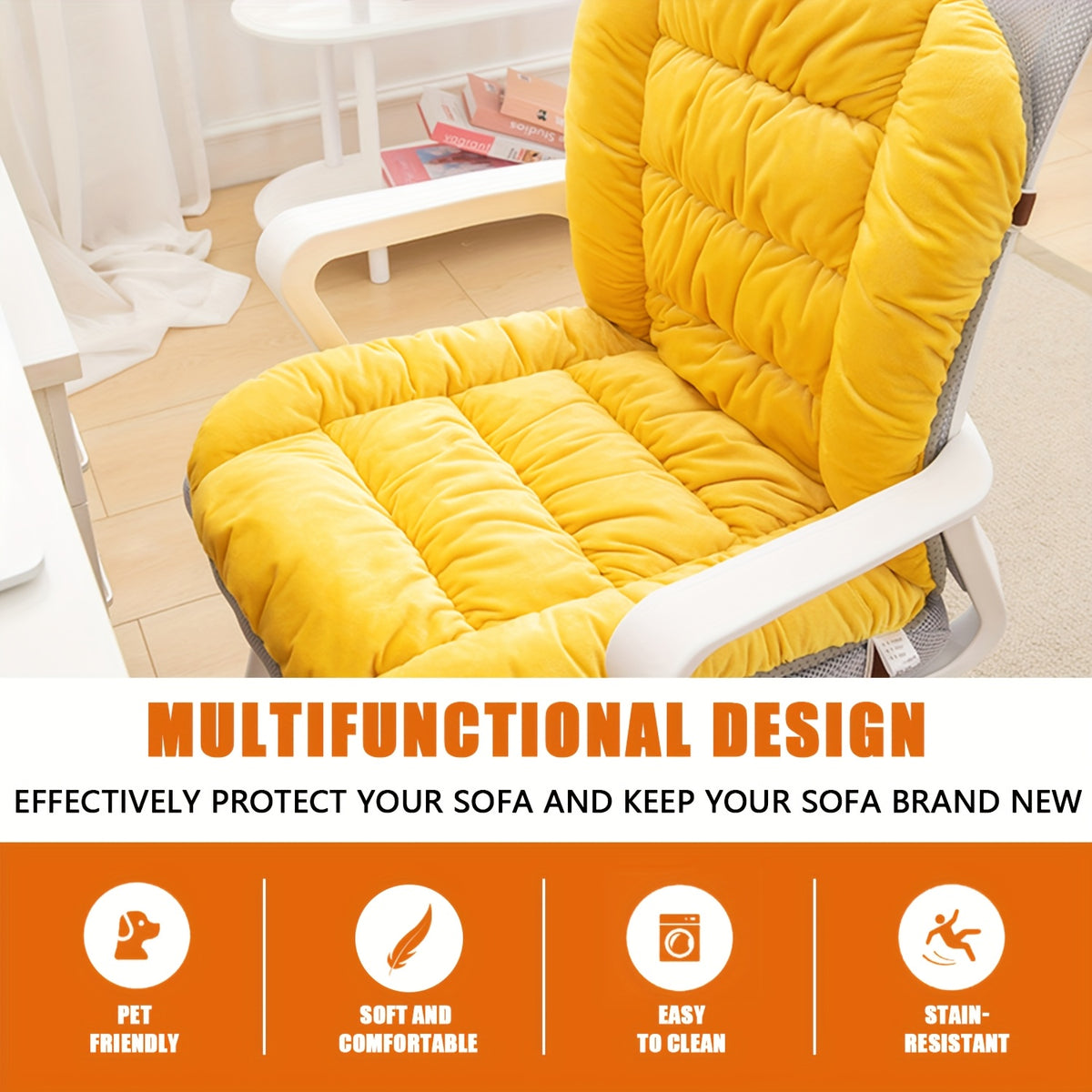 1pc, Thick And Comfortable Cushion, Office Chair Cushion, Lumbar Support And Backrest Cushion for Prolonged Sitting, Multiple Colors Available. Suitable for Daily Use In Offices, Homes, And Living Rooms, A Must-have for Home Decoration