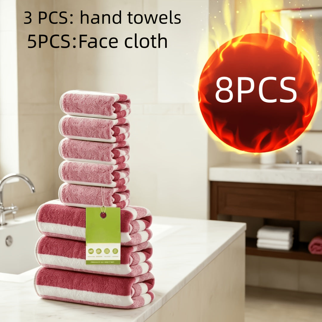 [Ultra-Soft Towel Set] 12/8pcs Towel Set, Ultra-Soft Towel Set with Excellent Absorbency And Quick-Drying Performance, 8pcss Include (1 Large Bath Towel, 2 Medium Bath Towels, 4 Small Bath Towels, 1 Hair-Drying Towel)